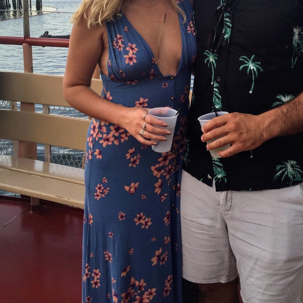 Free people floral maxi dress sz S